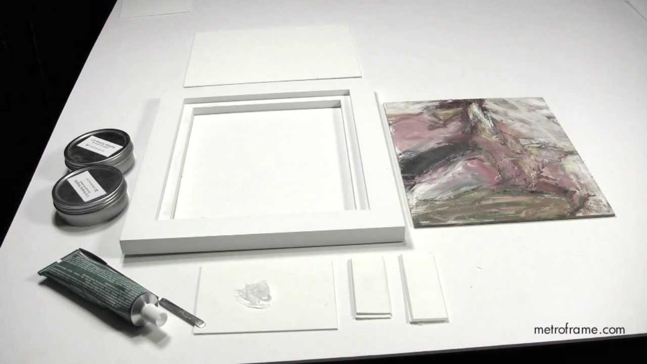 How to attach paintings on panels to wood floater frames