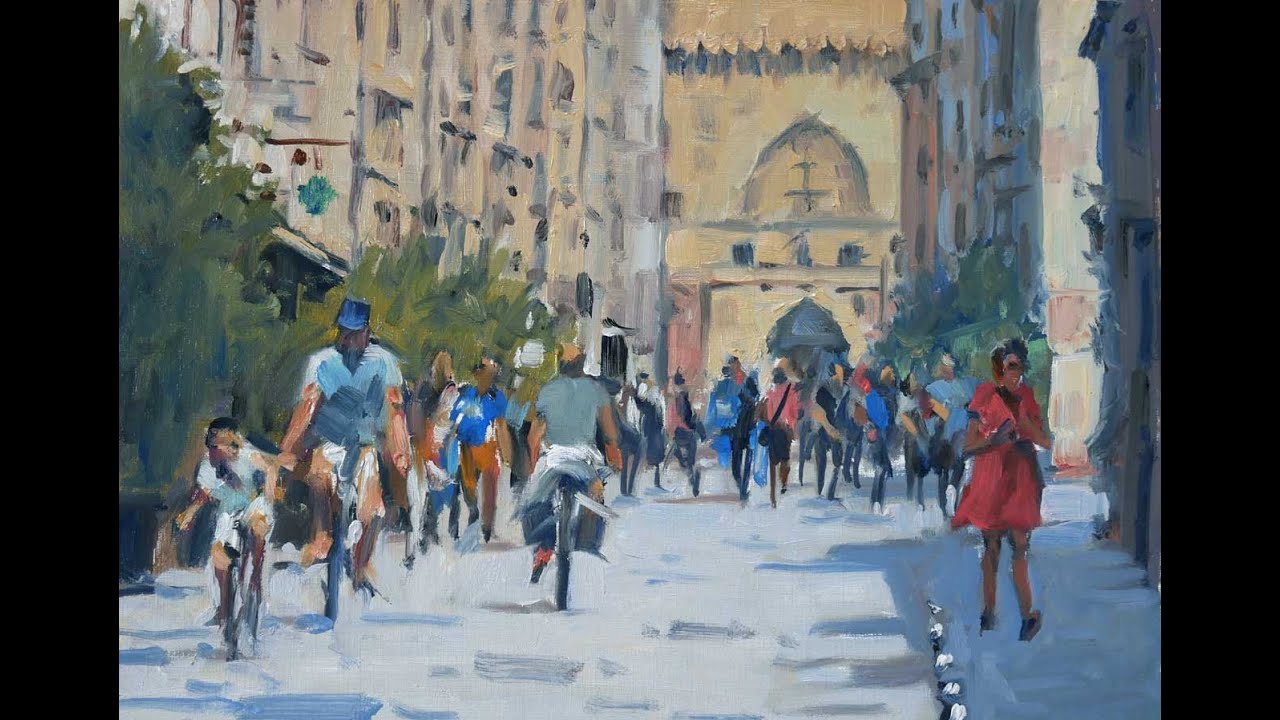 Christian Arnould /démo Oil painting  - Porte de la Craffe  Nancy - Speed  3 x