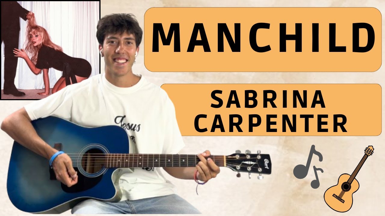 Сабрина Карпентер — Manchild EASY гитарный кавер (табы + аккорды + текст) 🎸🎶