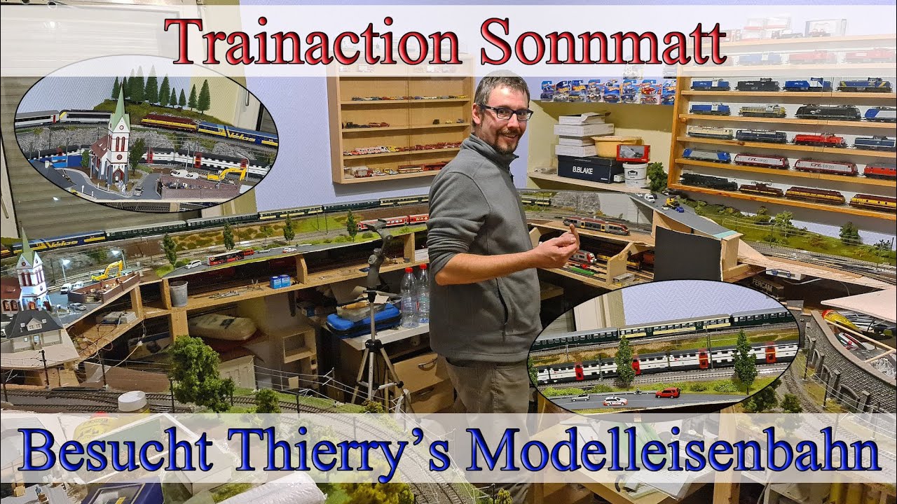 Schöner Besuch bei Thierry's Modelleisenbahn - Ein IC 2000 trifft auf die CFL mit vielen Zugfahrten