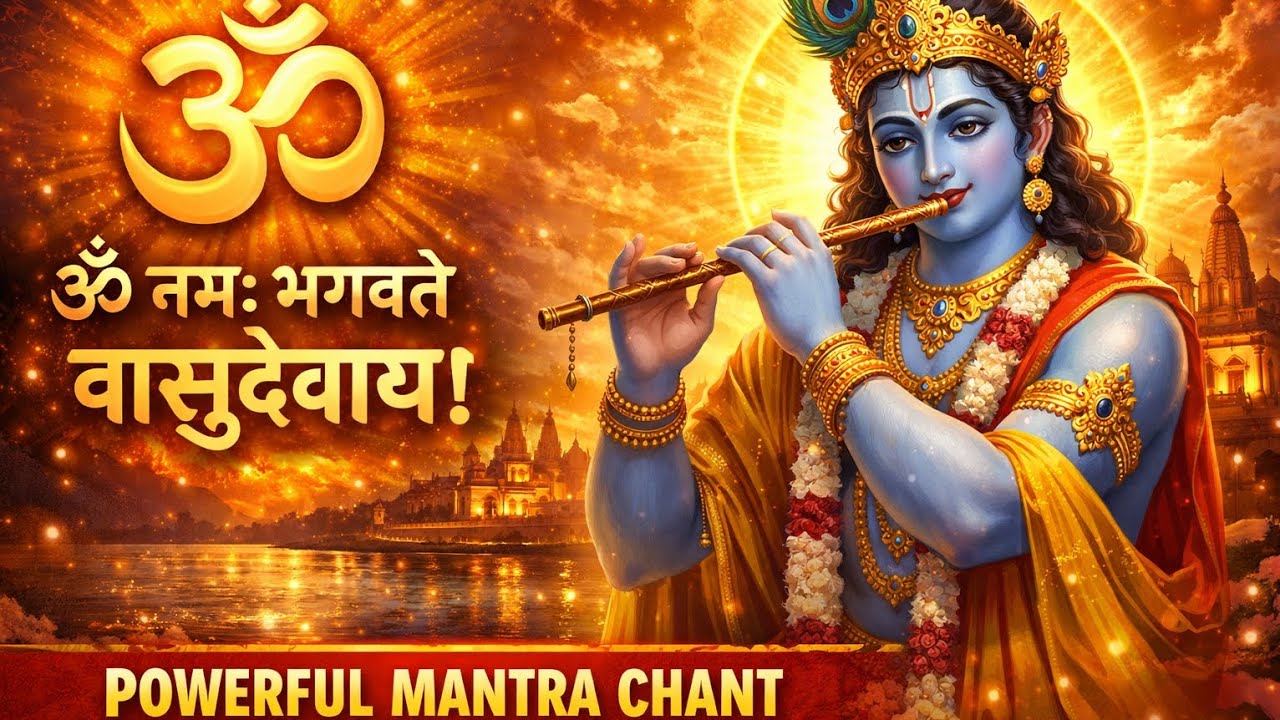 Om namo bhagwate vasudevay nama🙏🏻💗(Most powerful chant) #jaishreekrishna।। Krishna powerful mantra।।