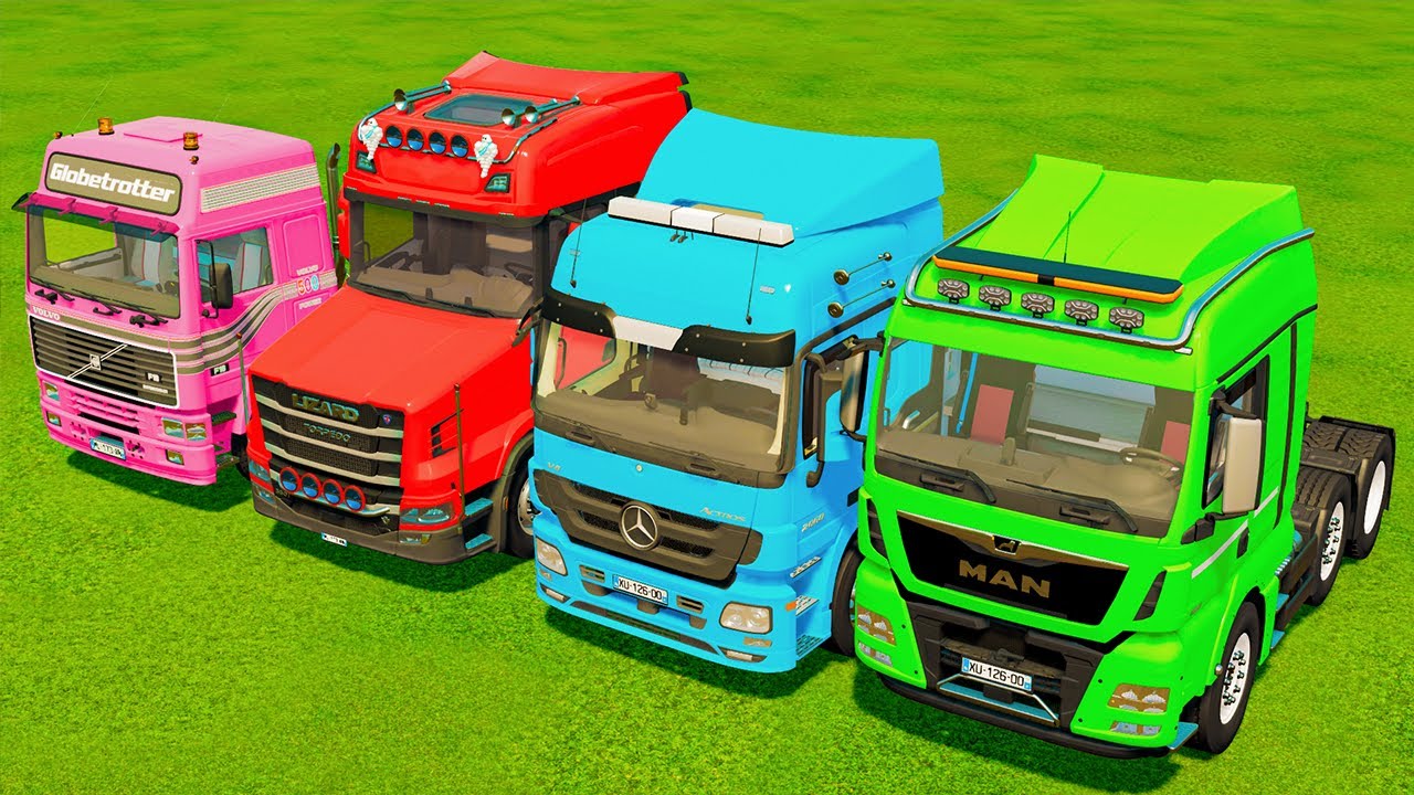 TRANSPORTING DUMP TRUCKS, TANKER TRUCKS & FIRE ENGINE WITH BIG TOW TRUCKS! Farming Simulator 22