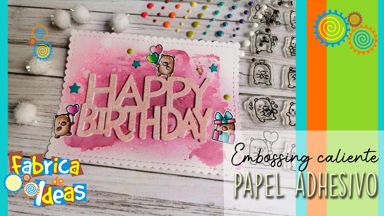 Embossing caliente con papel adhesivo y troqueles | Coloring sellos MAMAELEPHANT | polvos WOW |