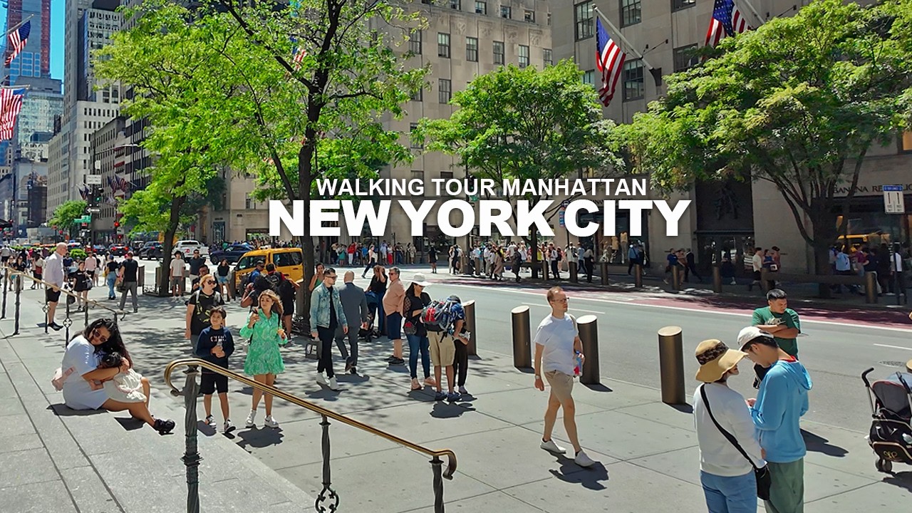 NEW YORK CITY WALKING TOUR MANHATTAN 42nd Street, 5th Avenue, Union Square, Broadway, 7th Avenue, 4K