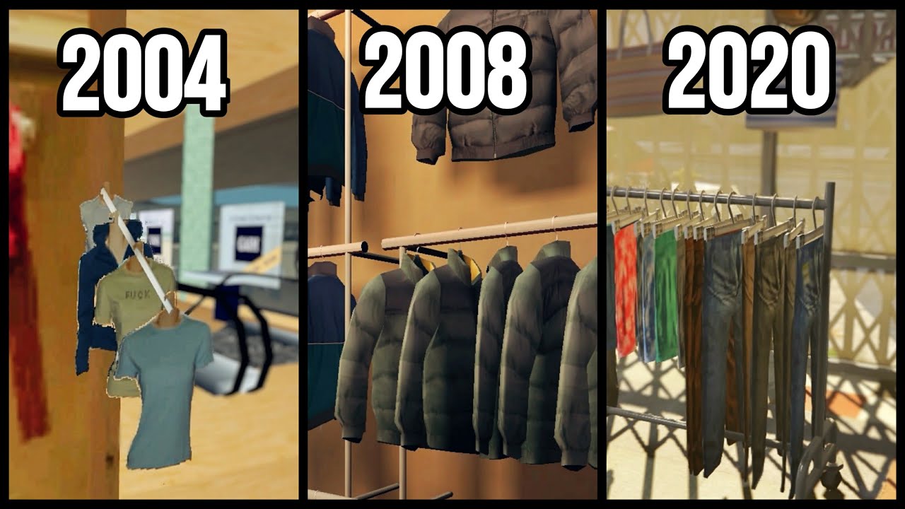 CLOTHING STORES in GTA Games (2001-2020)