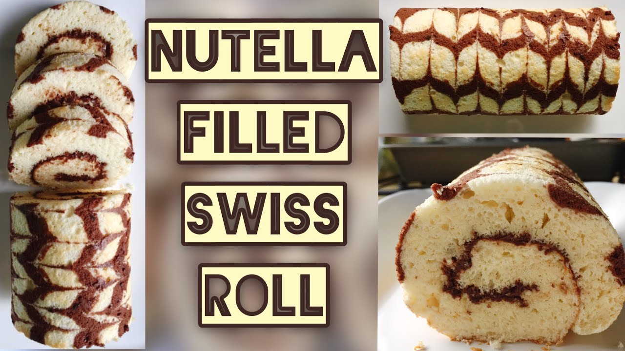 Nutella filled Swiss Roll | Soft and Spongy!