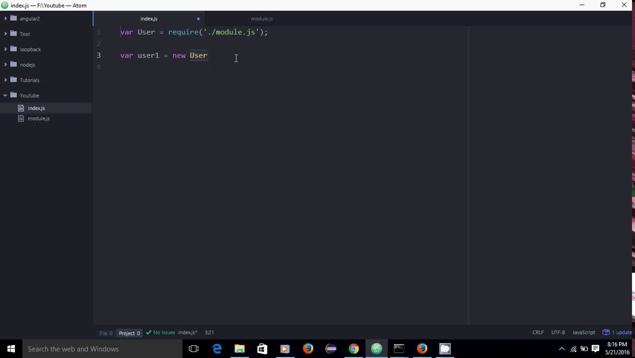Node js Tutorials for Beginners 7 - Module exports objects and prototype