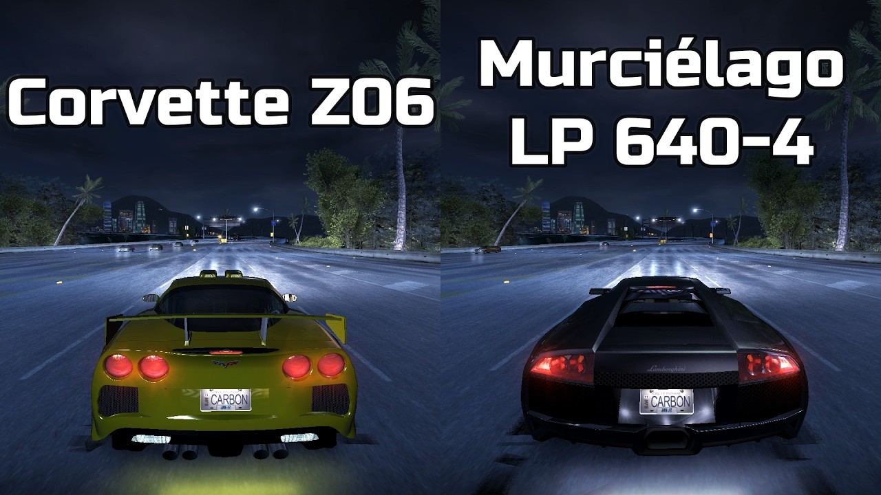 Chevrolet Corvette Z06 vs Lamborghini Murcielago LP 640-4 - Need for Speed Carbon (Drag Race)
