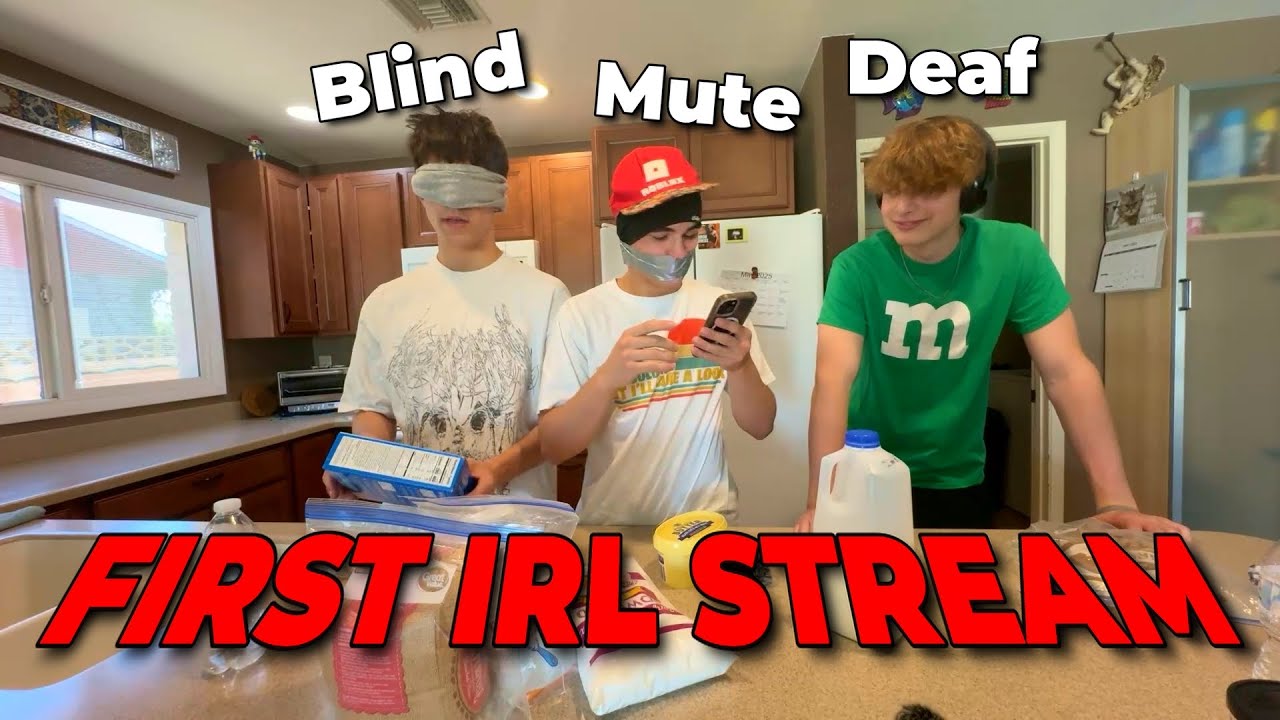 My FIRST IRL Stream | Blind Deaf And Mute CHALLENGE!!