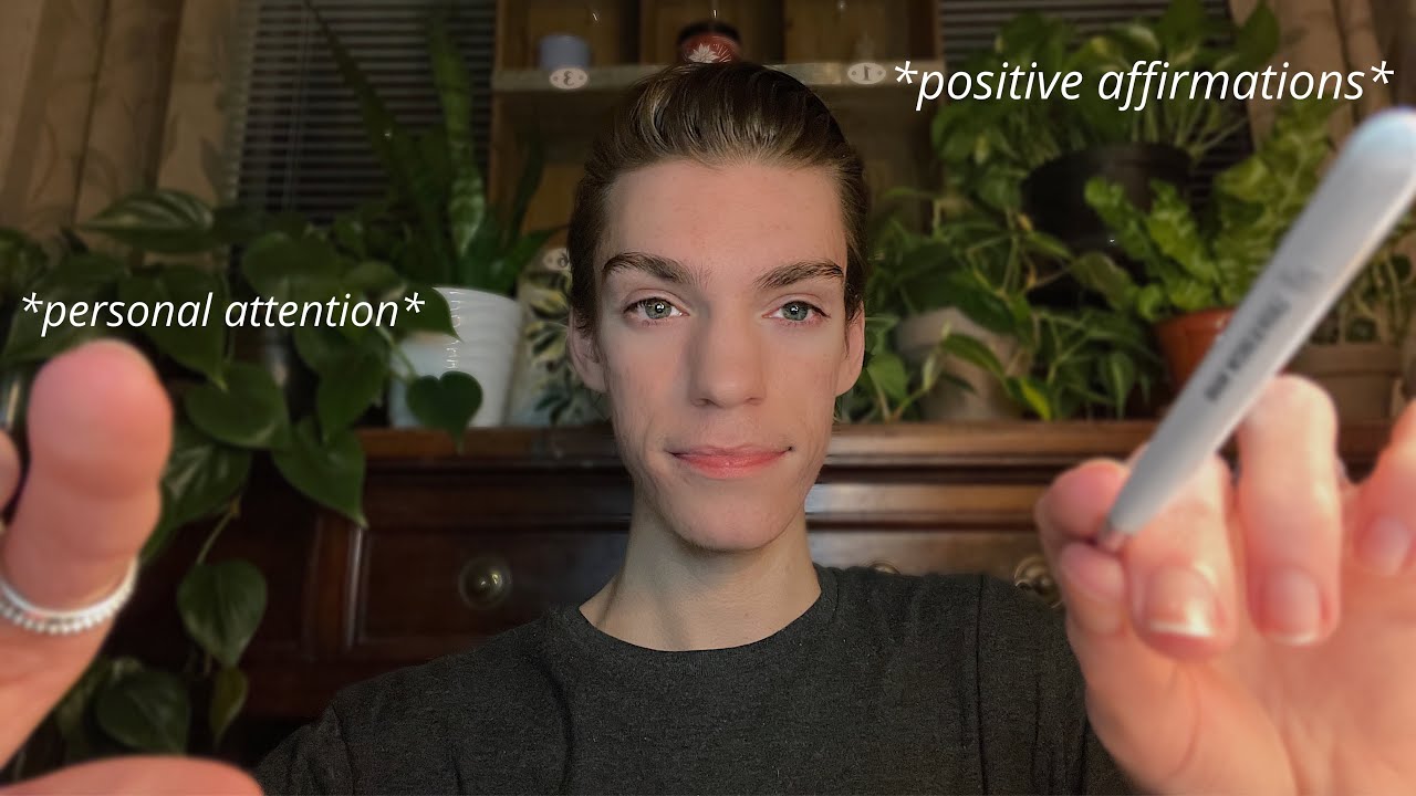 ASMR Facial Mapping & Tracing Your Face ✍🏼 Personal Attention Triggers + Positive Affirmations💛
