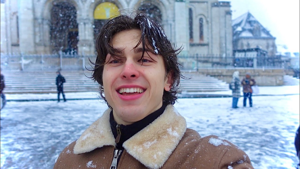 PARIS SOUS LA NEIGE ?!!😳(un fou skie au Sacré-Cœur ⛷️)