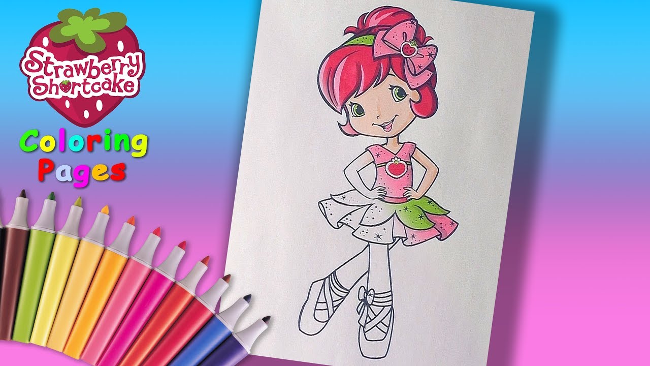 Strawberry Shortcake Coloring Book for Kids. Coloring Strawberry Shortcake Ballerina Coloring Page