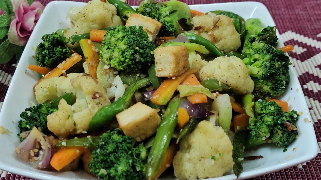 Saute vegetables with Tofu | Vegetable Stir Fry | সবজি