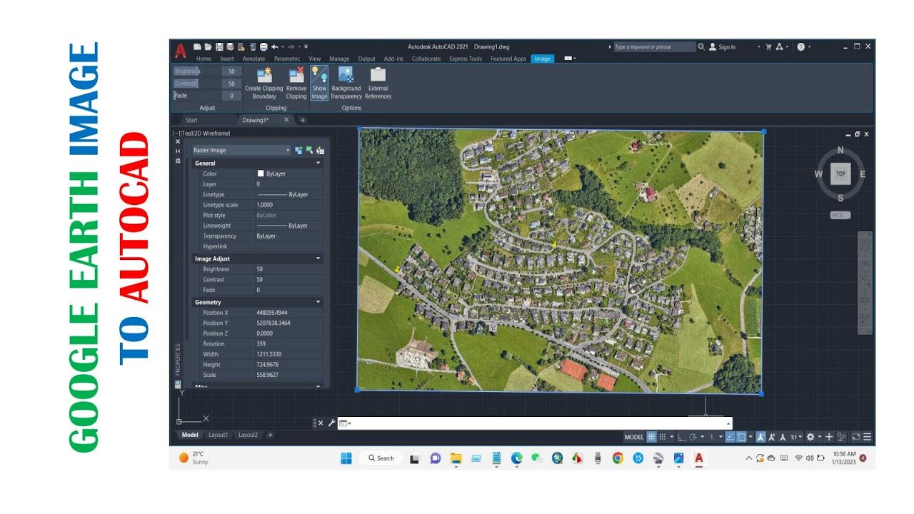 Изображения высокого разрешения Google Earth для AutoCAD и геопривязка!