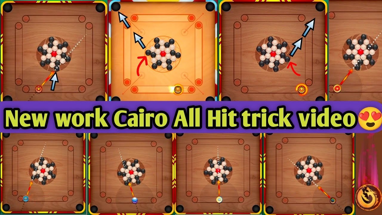 freestyle New work Cairo gallery all hit trick video..💥 Carrom fast hit trick video🙂 Carrom pool