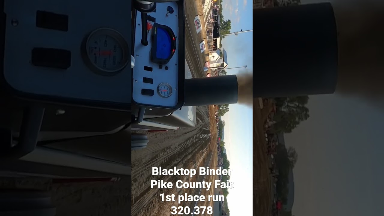 Onboard w/ Blacktop Binder at Pike Co Fair. 1st place 320.378 #BlacktopBinder #tractorpull  #ostpa