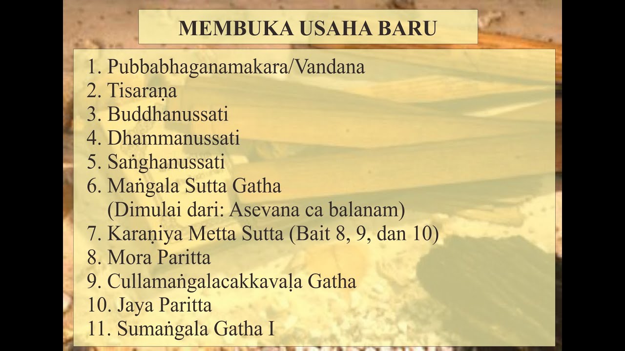 PARITTA MEMBUKA USAHA BARU