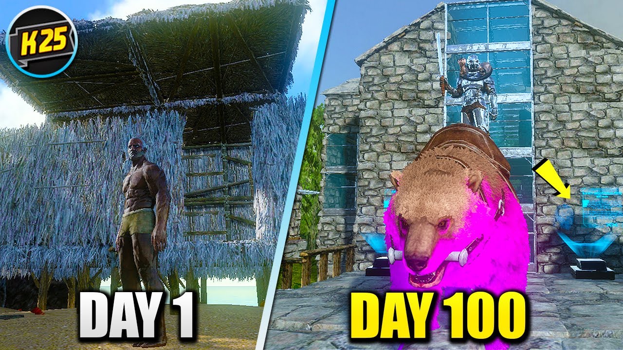 I Survived 100 Days in HARDCORE Ark Survival Evolved(Mobile)... Here's What Happened😬