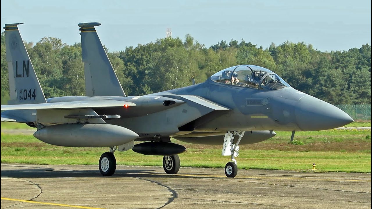 2x F15D Eagle USAFE; Arrival at Kleine Brogel Airshow 2014