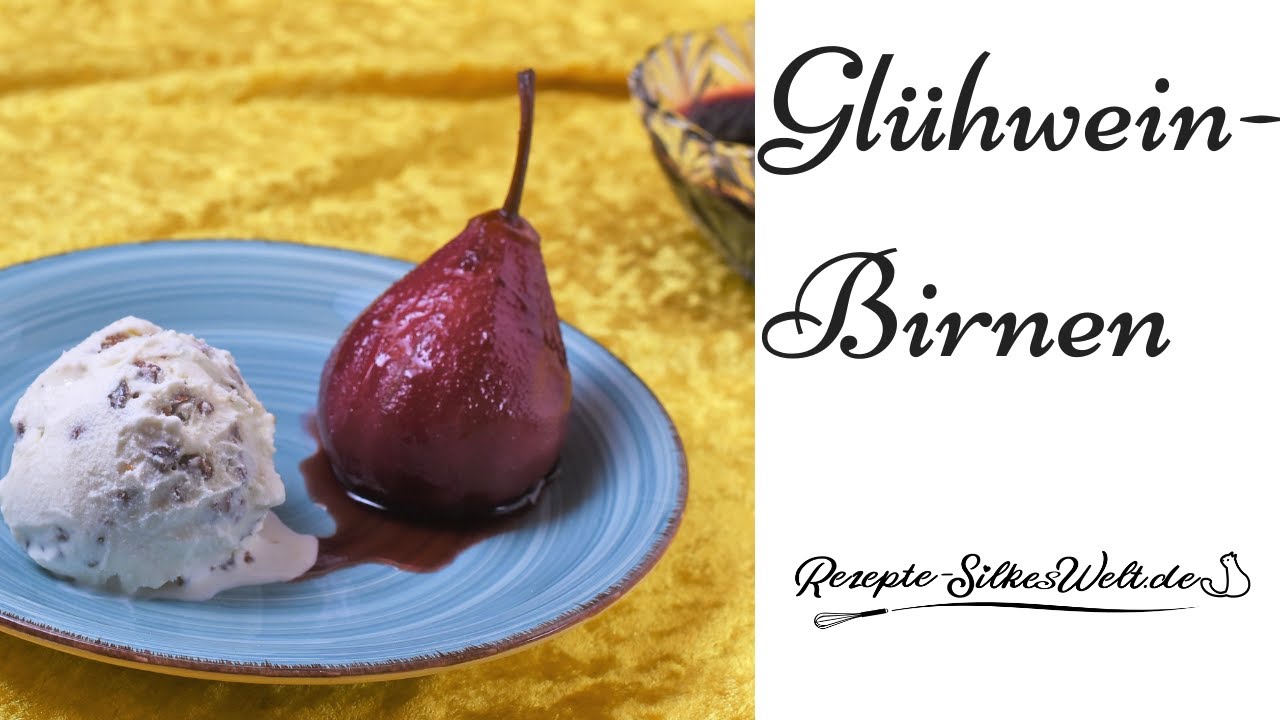 Glühweinbirnen oder Rotwein als Dessert