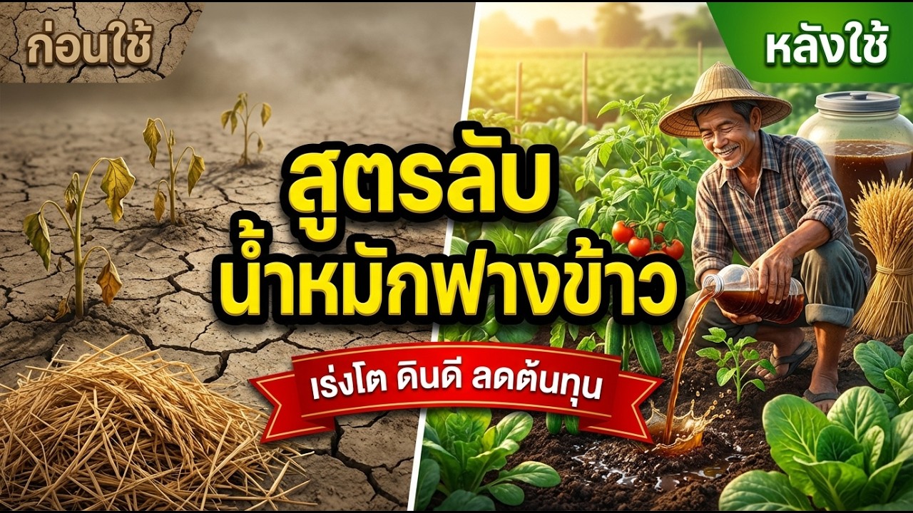 สูตรหมักฟางข้าวเป็นน้ำหมักชีวภาพ ดินดี พืชงาม