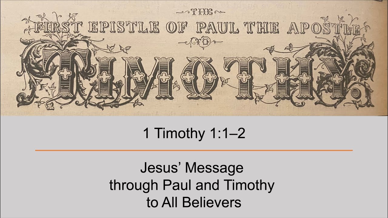 Aussie Pastor Preaches on 1 Timothy 1:1–2: The Importance of Authorship and Recipient