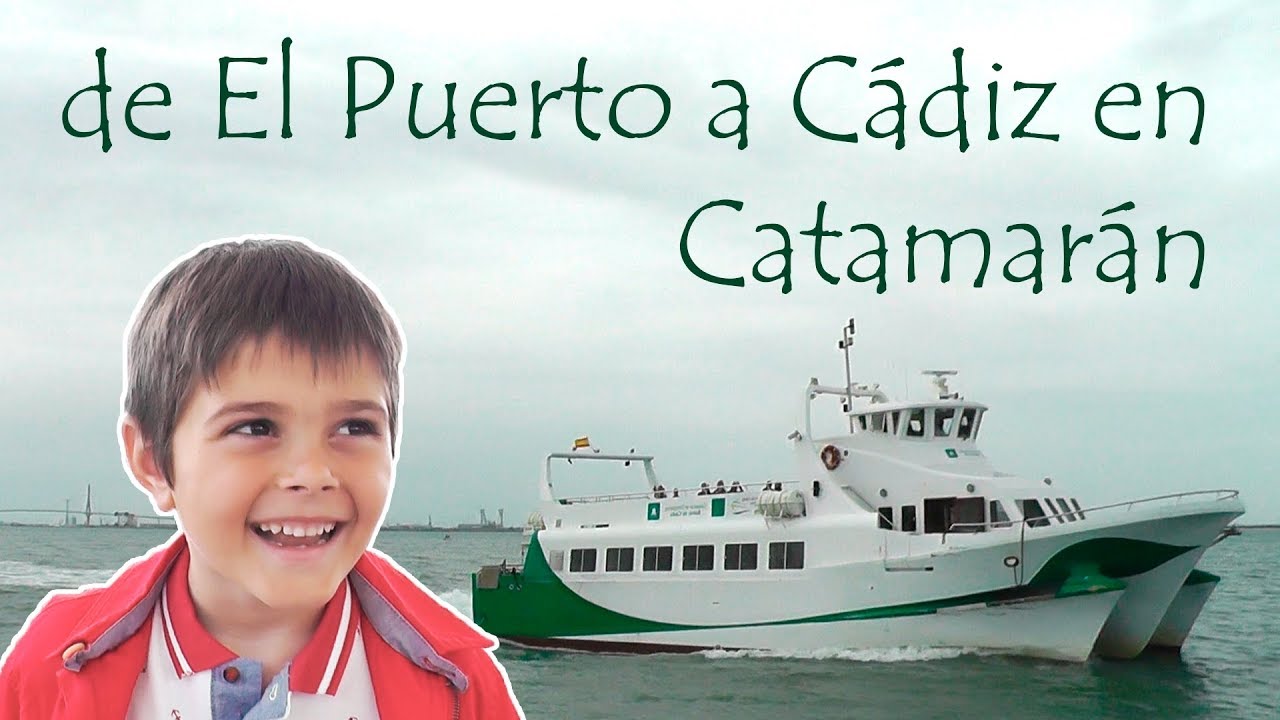 Cruzamos la bahia de El Puerto de Santa María a Cádiz en el Catamarán.