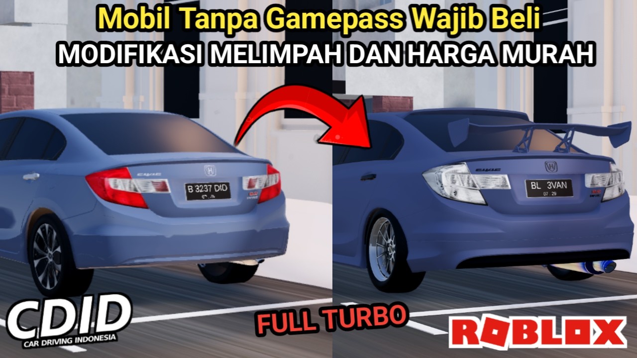 Review Mobil Tanpa Gamepass Tapi Seperti Mobil Limited| Roblox Car Driving Indonesia