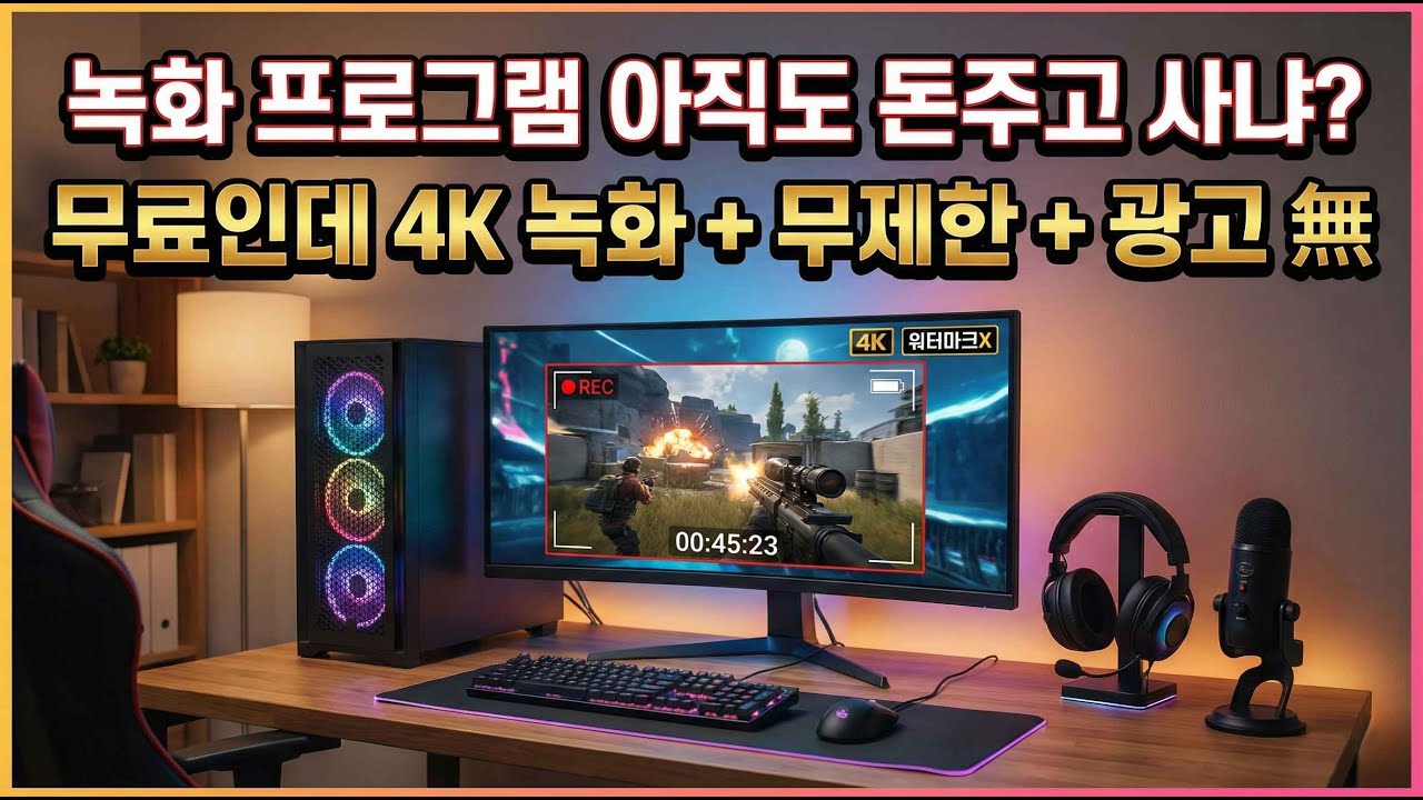 컴퓨터 화면 무료 녹화 프로그램 강력 추천(4K  + 무제한 + 광고 없음)