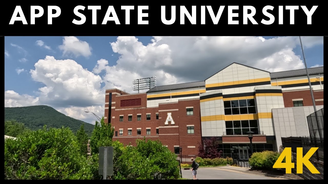 NORTH CAROLINA 4K - Appalachian State University - Campus Driving Tour + City Sounds + Ambient Road