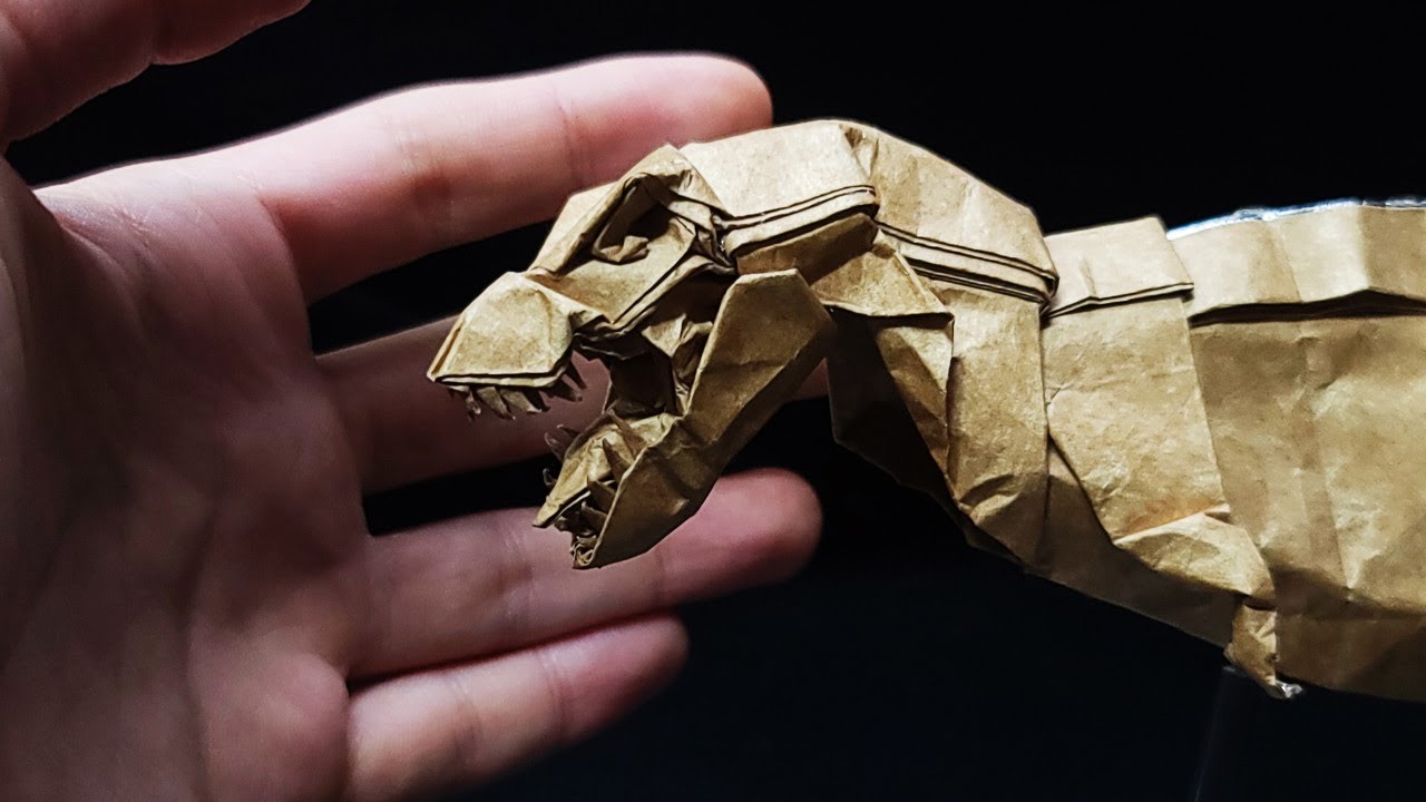 How to fold origami T-Rex easily [EN,KR Sub]