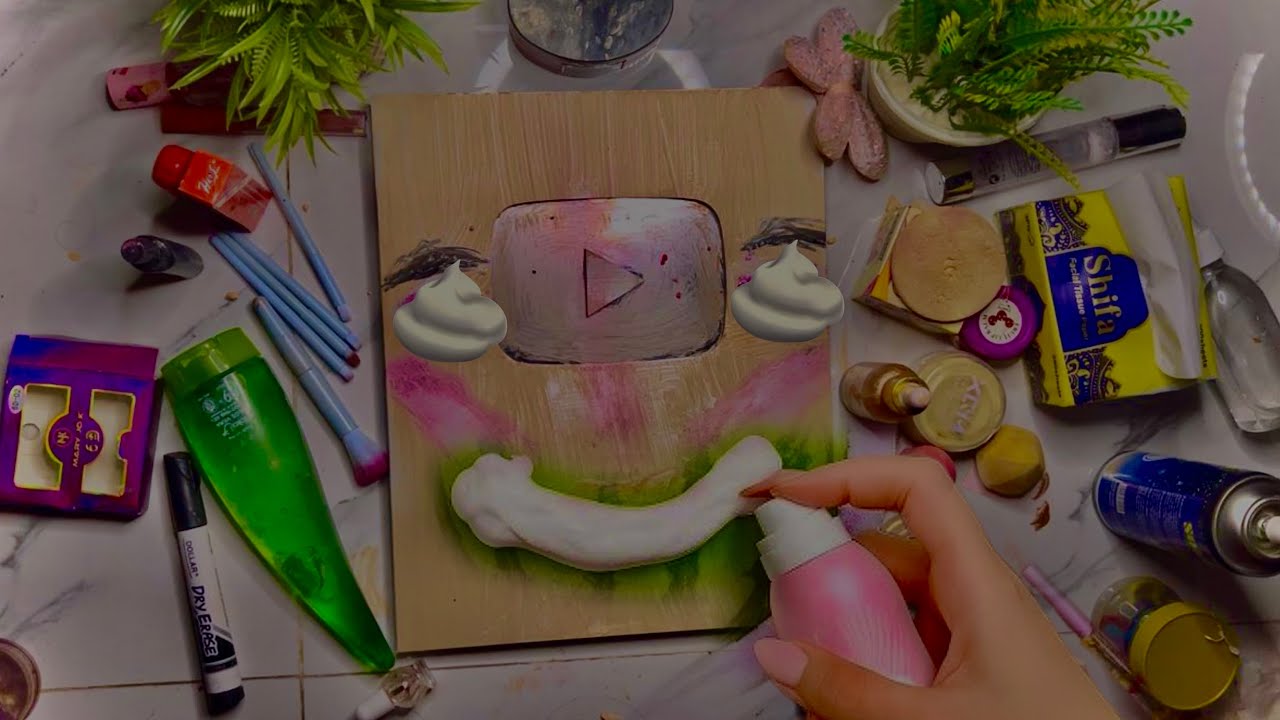 ASMR Makeup On Silver Play Button (No Talking)