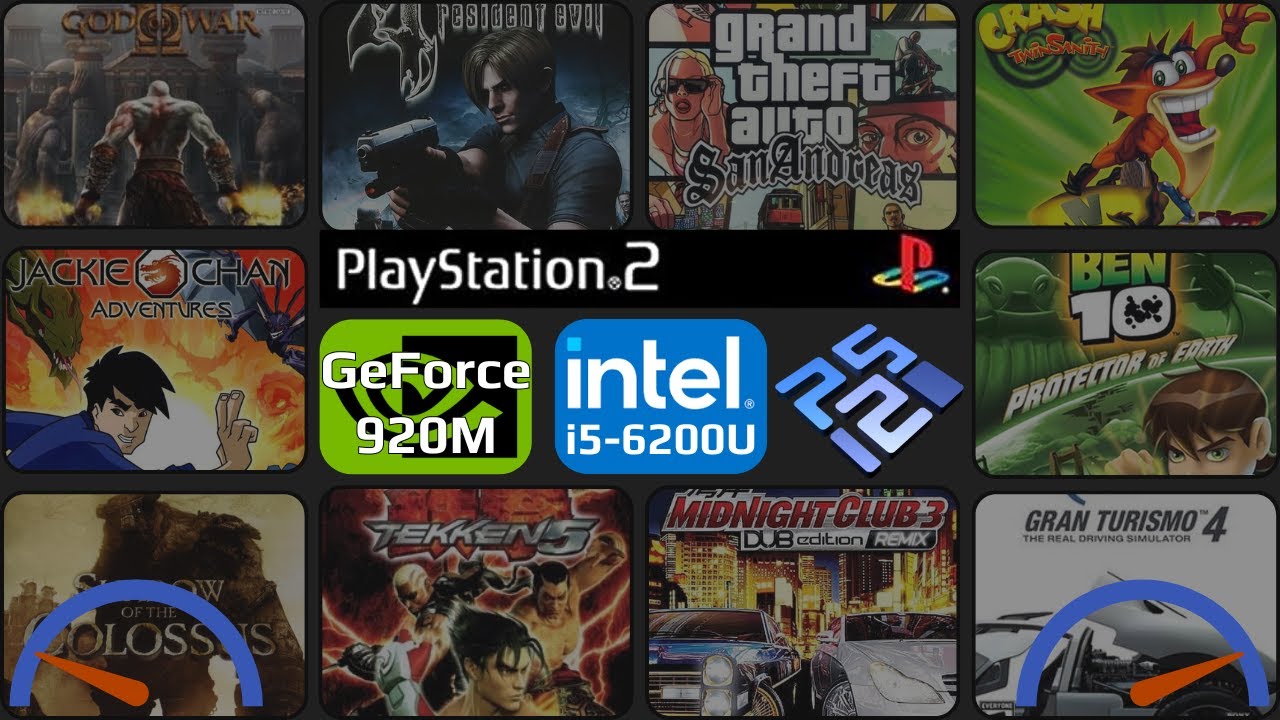 (PCSX2) GeForce 920M + Core i5-6200U | Test in 10 Games