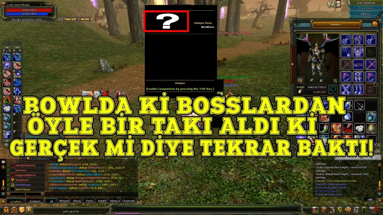 CZDE ÇIKAN BOSSLARDAN ÖYLE BİR DROP ALDI Kİ TEKRAR BAKTIII ! Knight Online ORTAYA KARIŞIK ANLAR 1