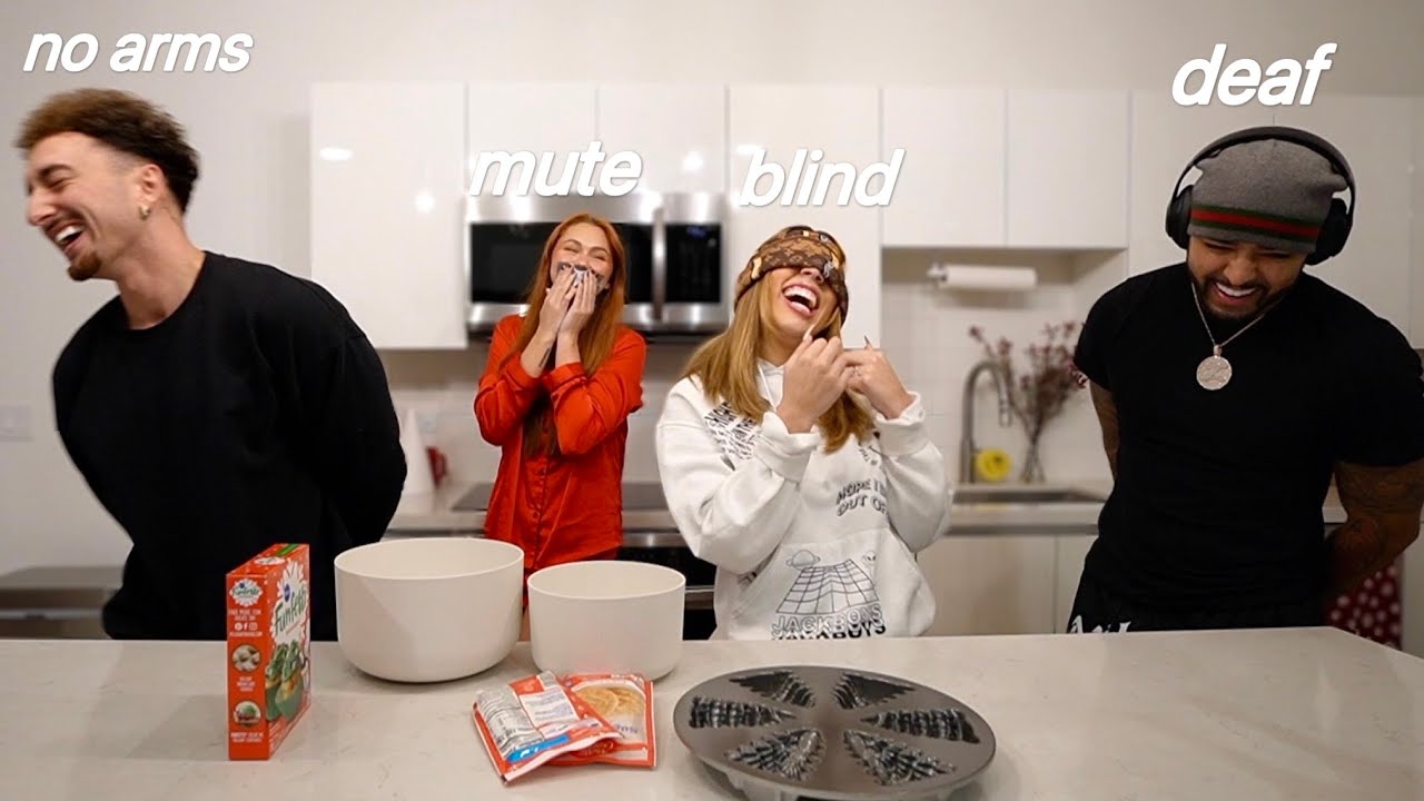 BAKING BLIND, DEAF, & MUTE CHALLENGE *DRINKING SPIKED EGGNOG*
