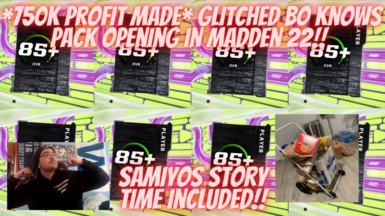 *750K PROFIT MADE* GLITCHED 85+ BO KNOWS PACK OPENING IN MADDEN 22!! SAMIYOS STORY TIME INCLUDED!!