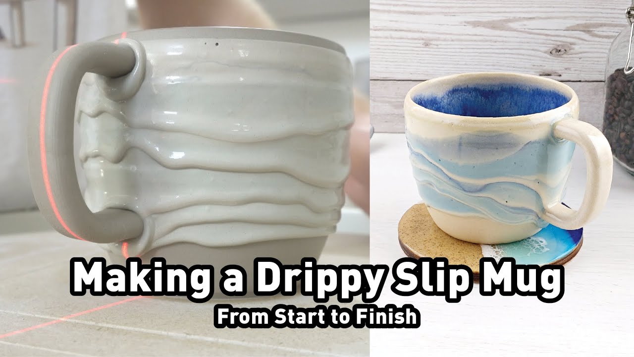 Making a Drippy Slip Mug from start to finish