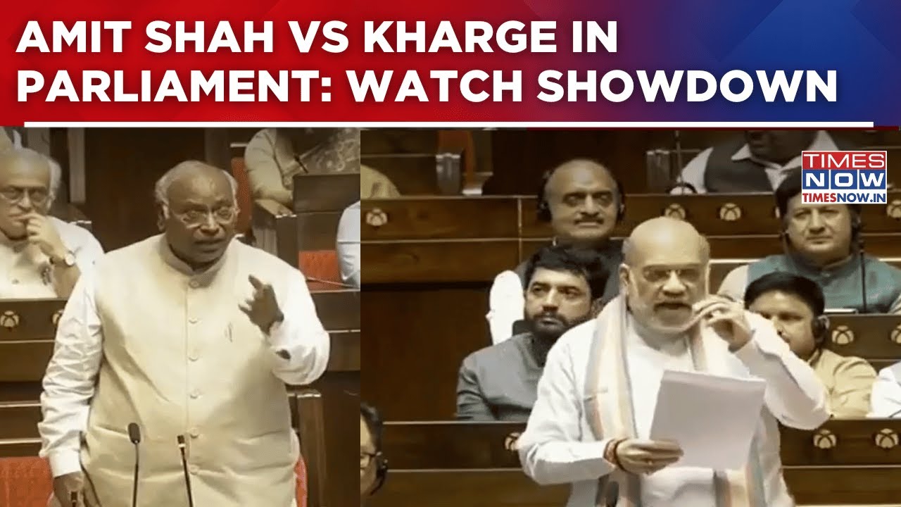 Amit Shah Vs Mallikarjun Kharge In Parliament: High Drama Unfolds In Rajya Sabha | Watch Showdown