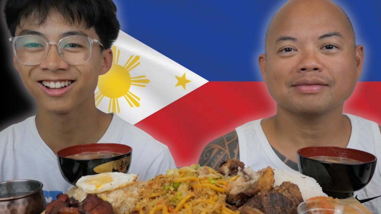 Filipino Mukbang *Crispy Pata, Sinigang Na Baboy, Miki Bihon Noodles with Tocilog Meal | N.E