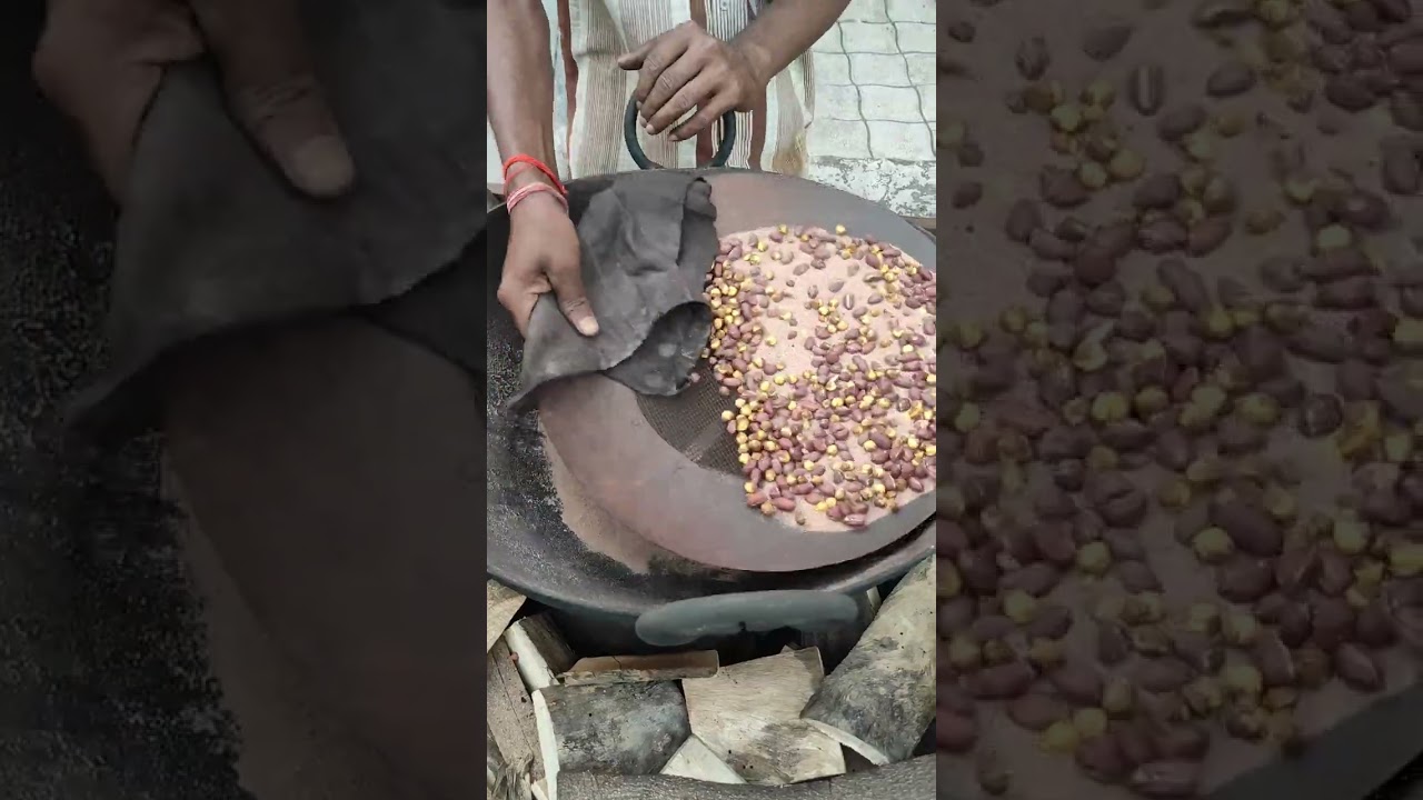 How To Roasted Peanuts in Sand For Eating | frying peanuts in sand