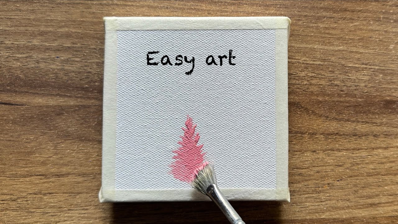 Misty autumn forest acrylic painting tutorial with fan brush 