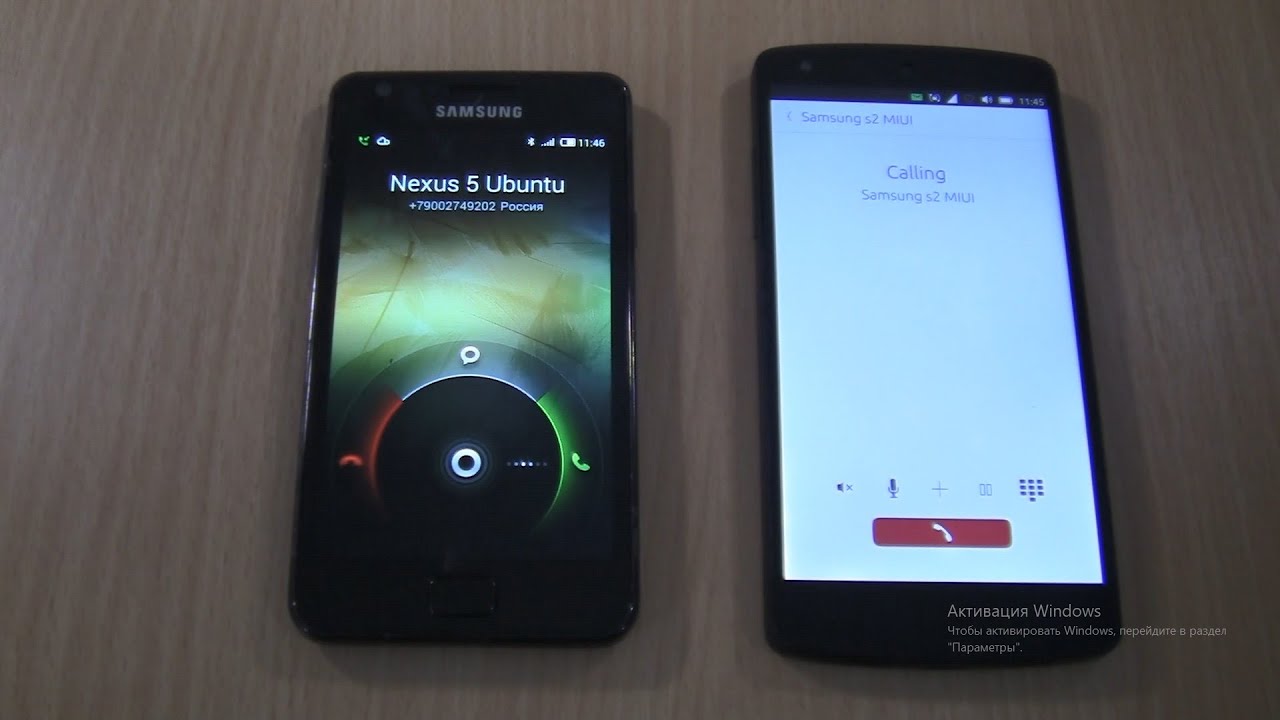 Incoming call&Outgoing call at the Same Time Samsung  S2 MIUI+Nexus 5 ubuntu