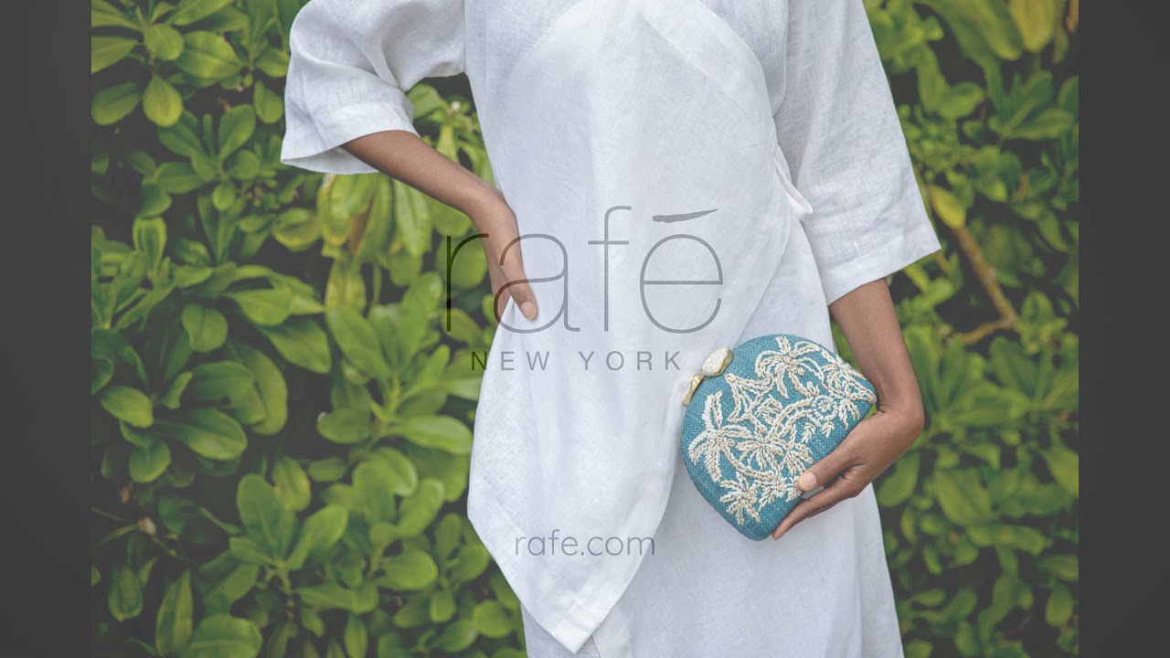 Designer Clutch &ndash; Get the Rafe New York ARIELLA Half Moon Clutch in BLUE White