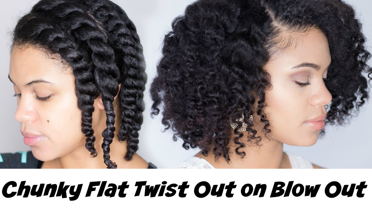 How To: Chunky Flat Twist Out on  Blown Out Natural Hair