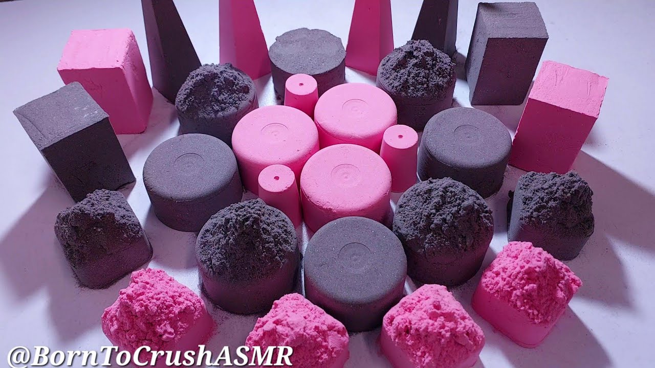 Pink & Gray Baking Soda Crushing | Sifting & Pebbles Crushing | Satisfying | ASMR Baking Soda |