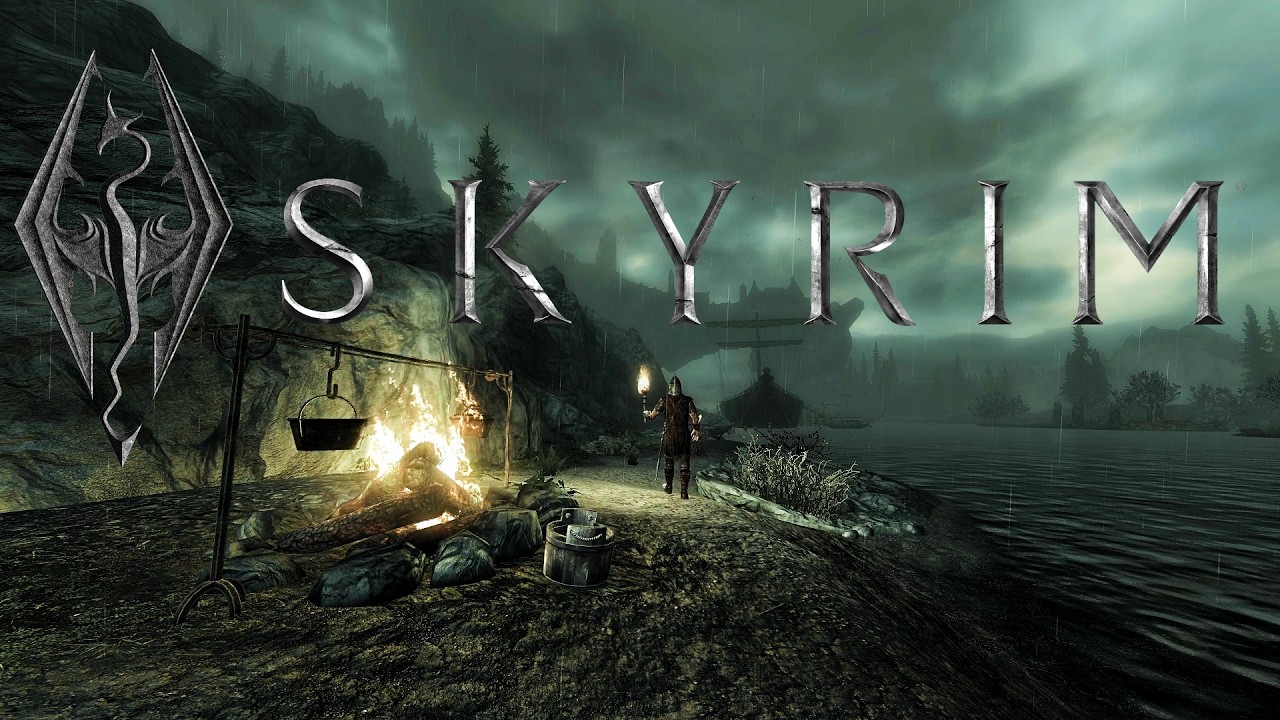 Skyrim | Rain Storm | Relaxing Music & Ambience