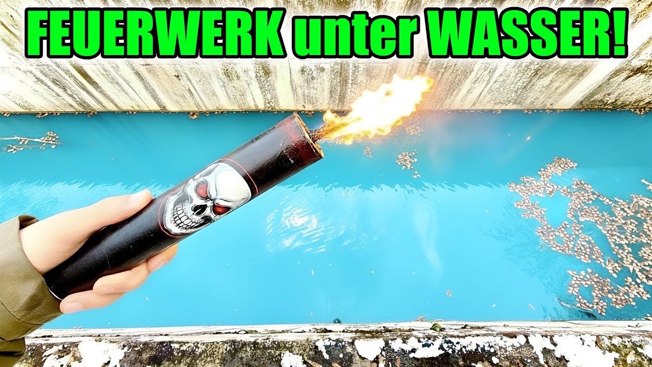 Was passiert, wenn man SILVESTER FEUERWERK unter WASSER ANZÜNDET? - EXPERIMENT