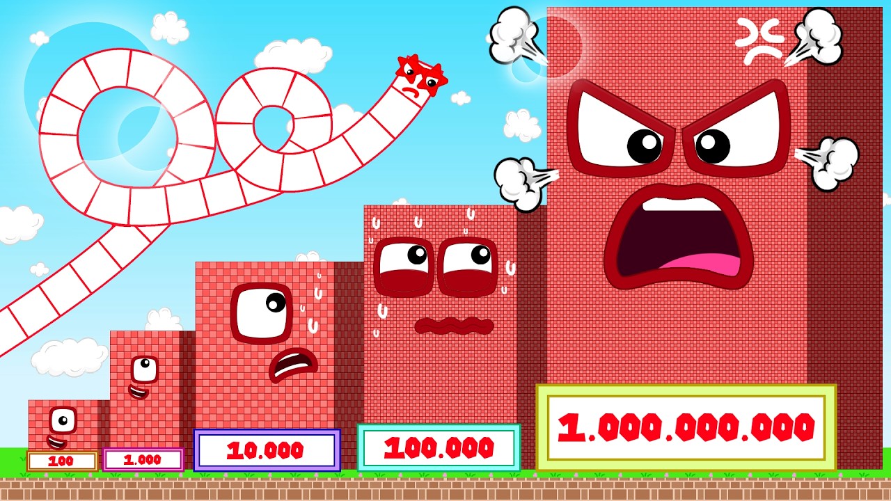 Numberblocks Snake 100 ESCAPEs Evil 1000&rsquo;s House Maze Mix Level Up