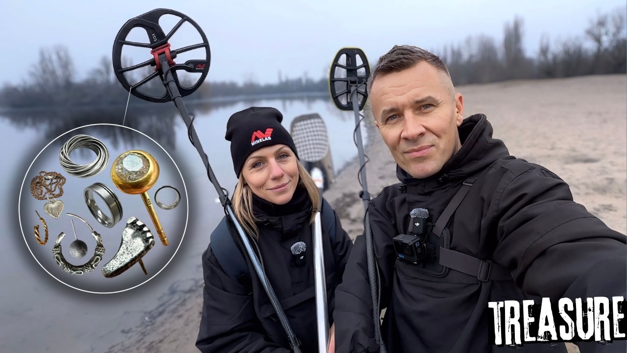 Поиск с металлоискателем  &mdash; нашли золото и серебро возле озера!