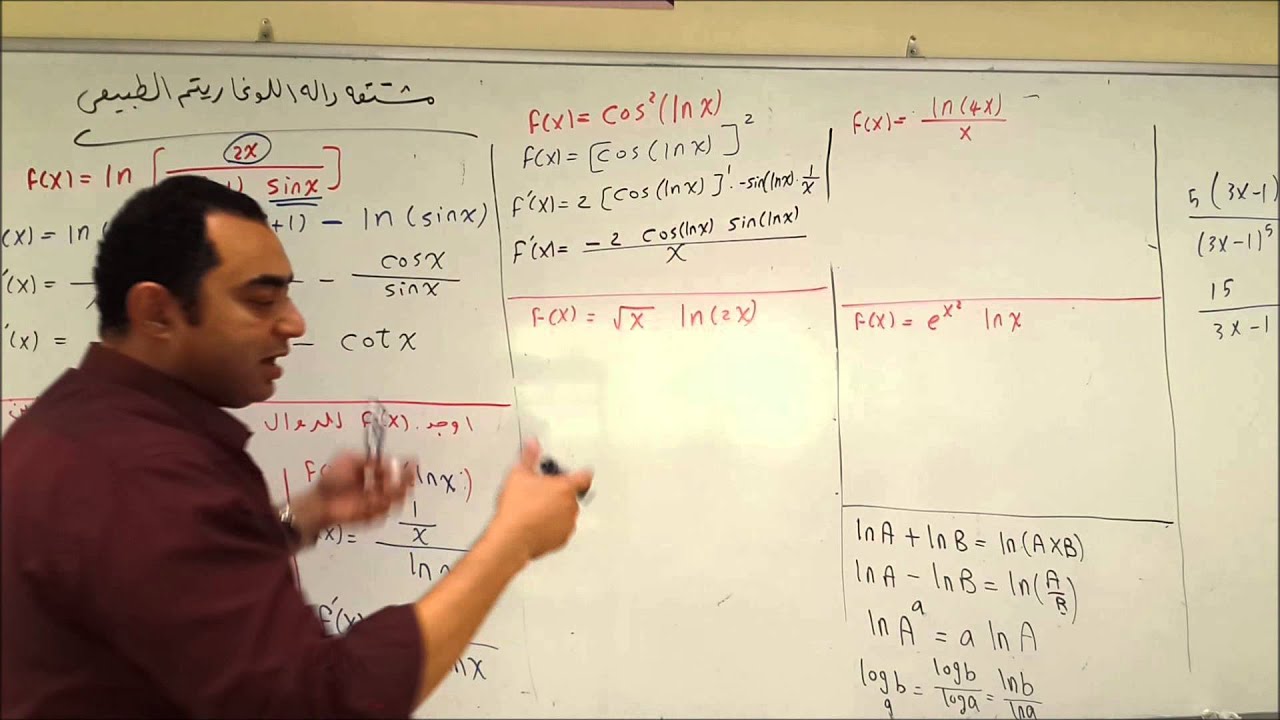 مشتقة دالة اللوغاريتم الطبيعي    DERIVATIVE OF LOGARITHMIC FUNCTION